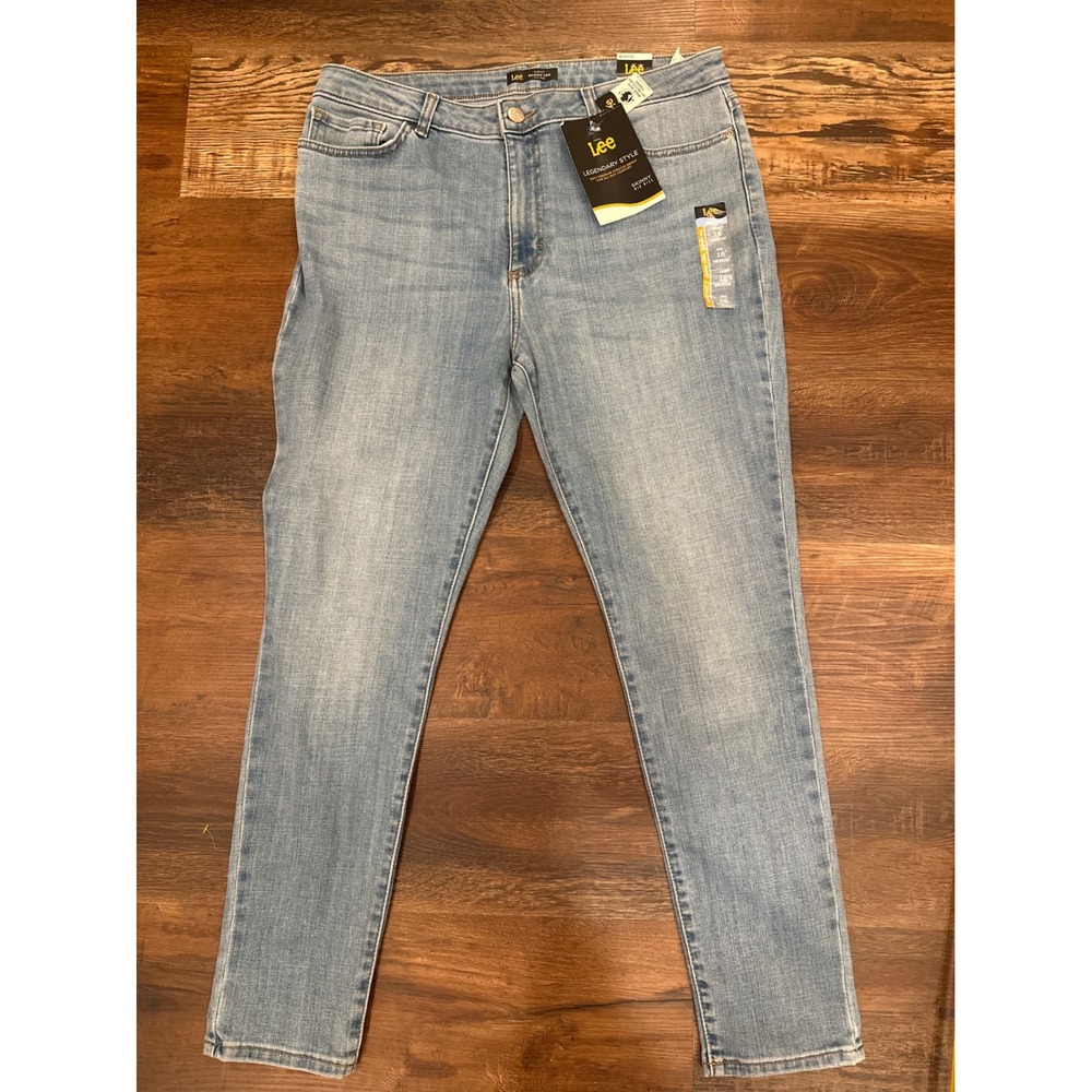 Lee Legendary Style Mid Rise Skinny Jeans Light Wash Blue Size 16 Medium NWT